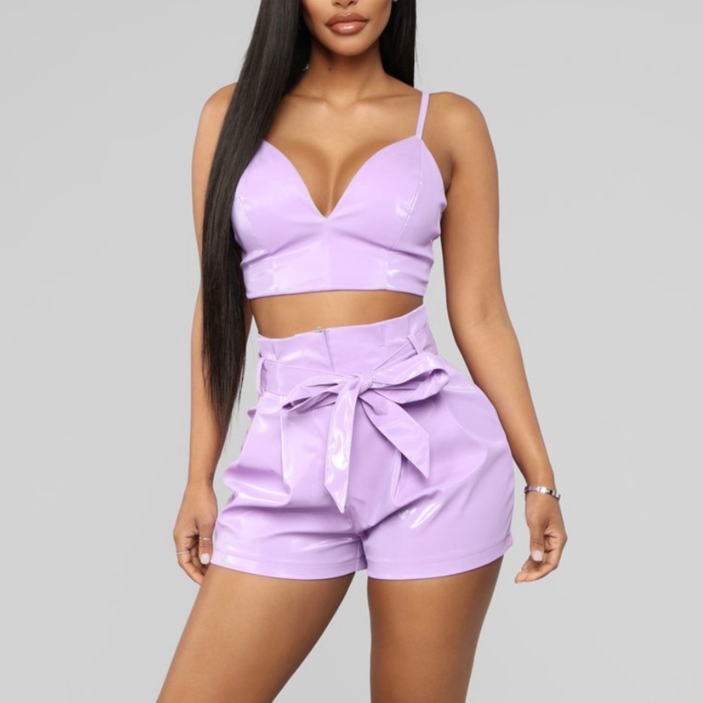 Latex shorts set